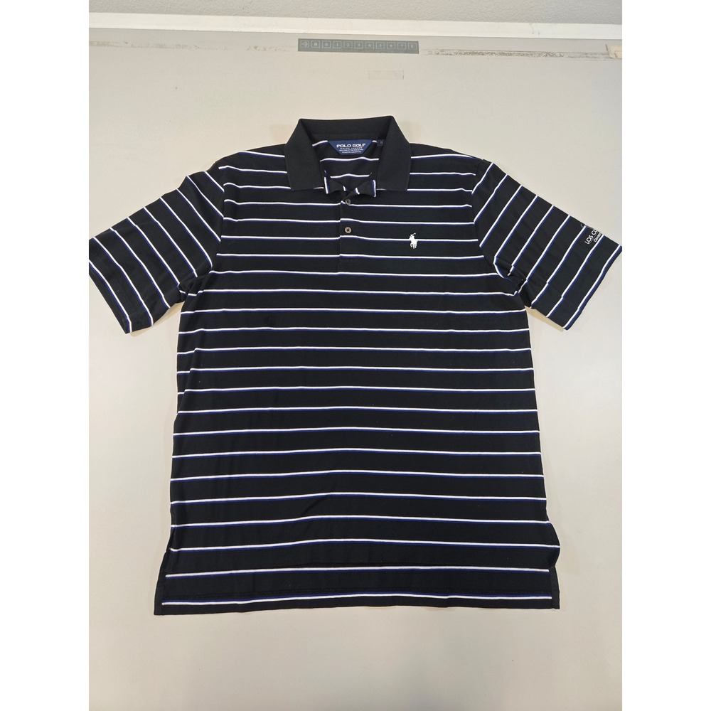 Polo Golf Ralph Lauren Mens Medium Black Striped Los Coyotes Country Club Polo‎
